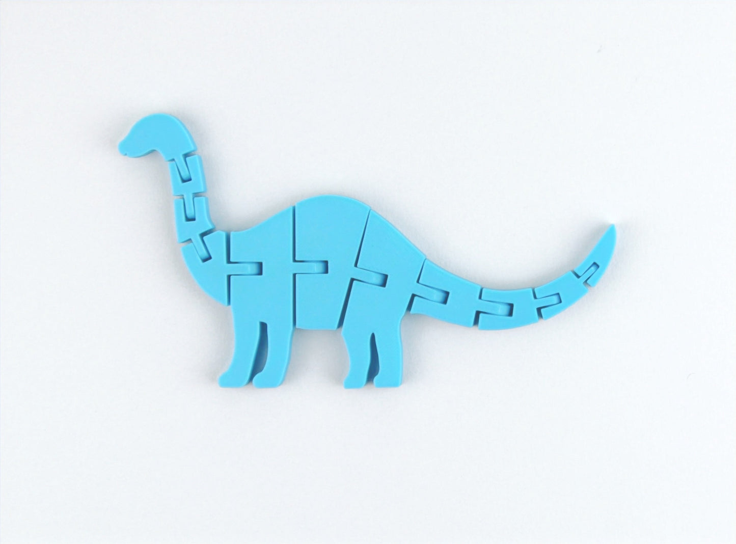 Light blue 3D Printed Articulated Apatosaurus