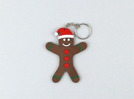 Gingerbread Man Christmas Ornament with a Keychain