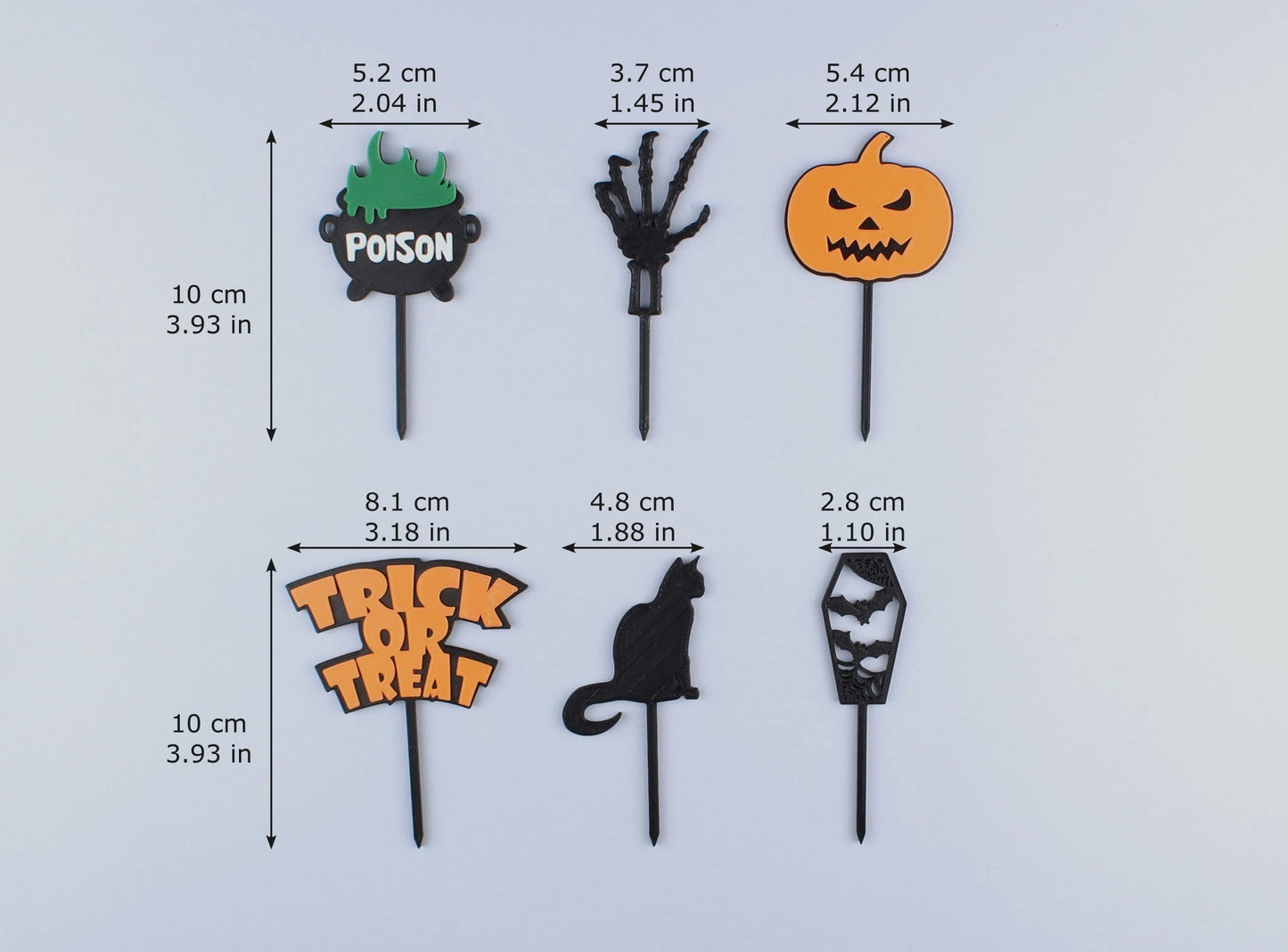 3D Printed Halloween Cupcake Toppers In Different Spooky Designs