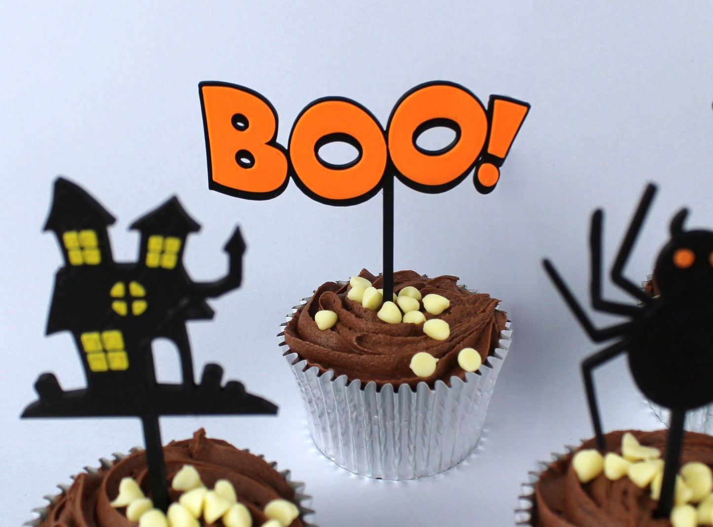 3D Printed Halloween Cupcake Toppers In Different Spooky Designs