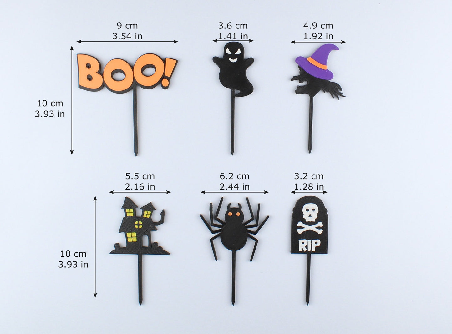 3D Printed Halloween Cupcake Toppers In Different Spooky Designs