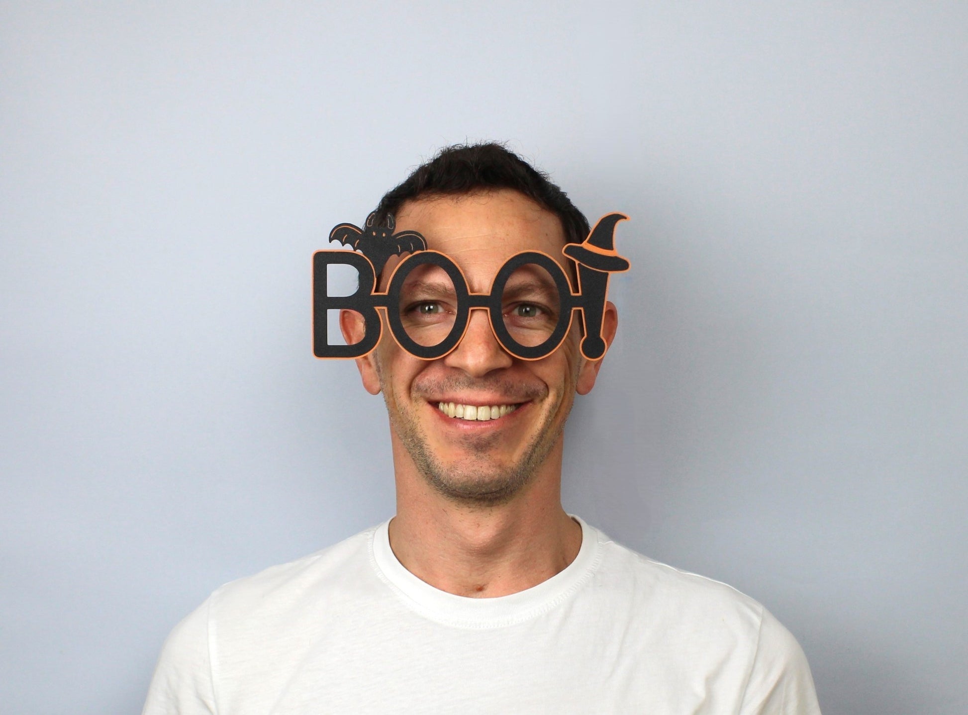 3D Printed Halloween Boo Glasses on a Face