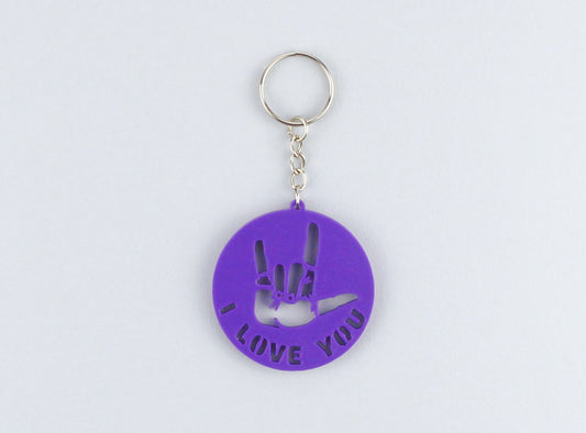3D Printed I Love You Sign Language Keychain