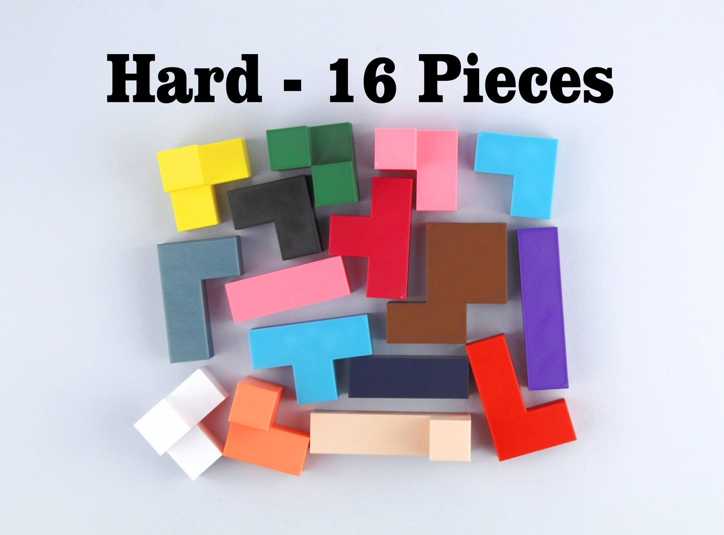 A colorful disassembled 16-piece puzzle cube