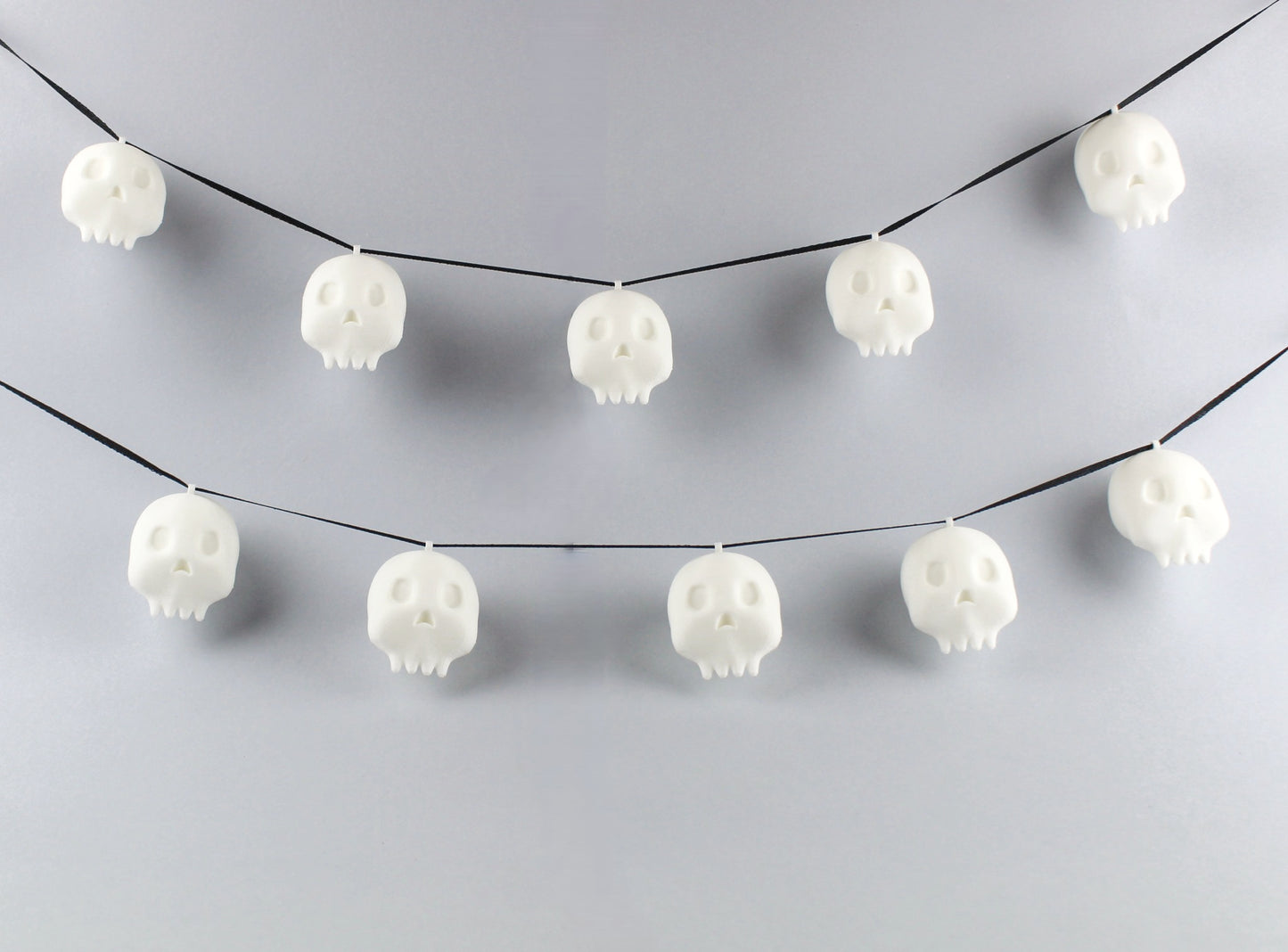 3D Printed Skulls Halloween String Garland