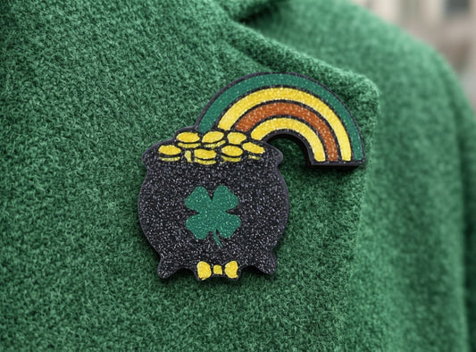 3D Printed St. Patrick's Day Pot Of Gold Lapel Pin