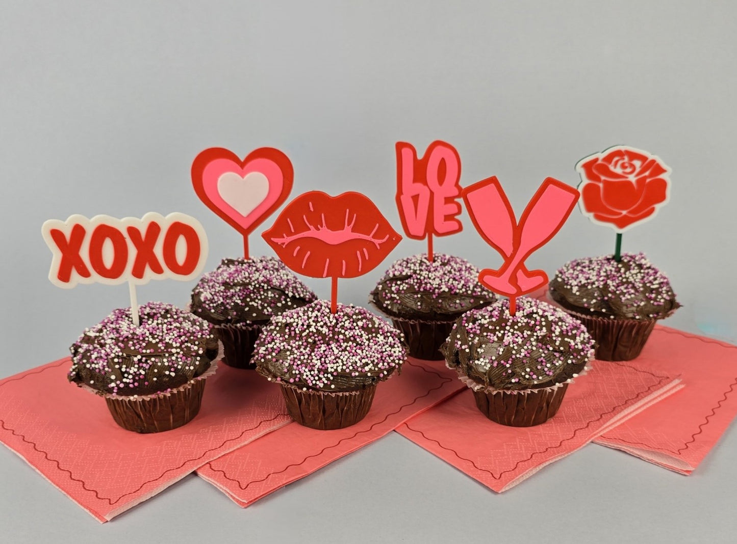 3D Printed Valentine's Day Cupcake Toppers