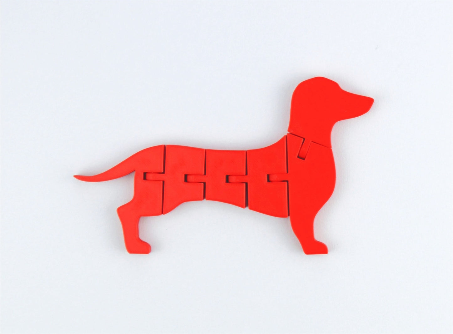 Red 3D Printed Articulated Scottish Dachshund