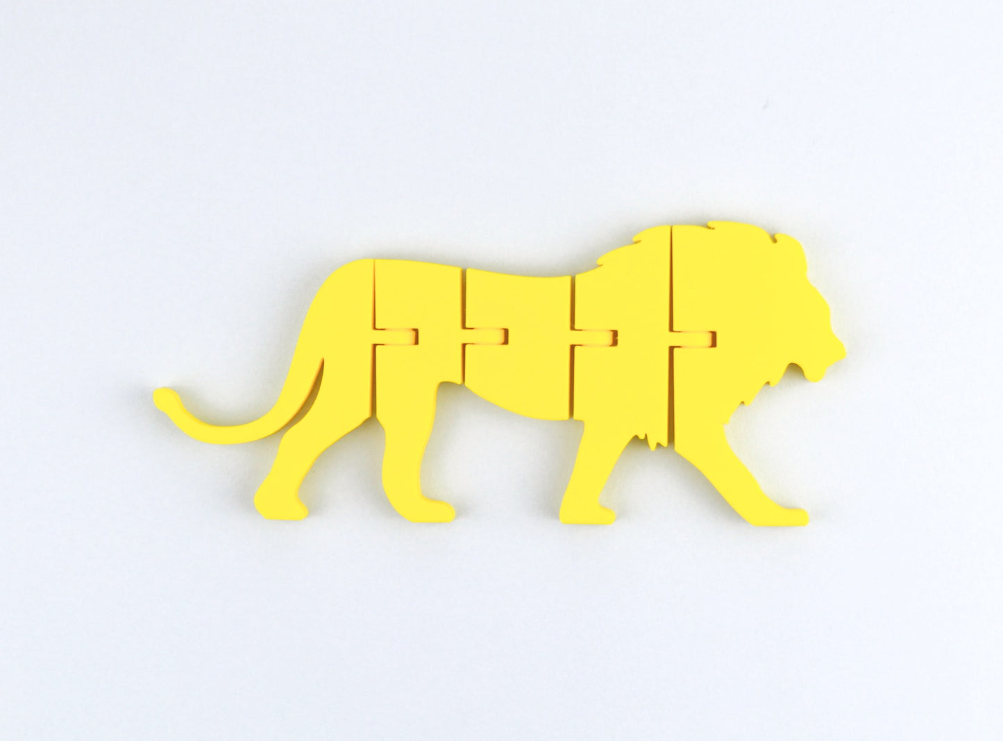 Yellow 3D Printed Articulated Lion