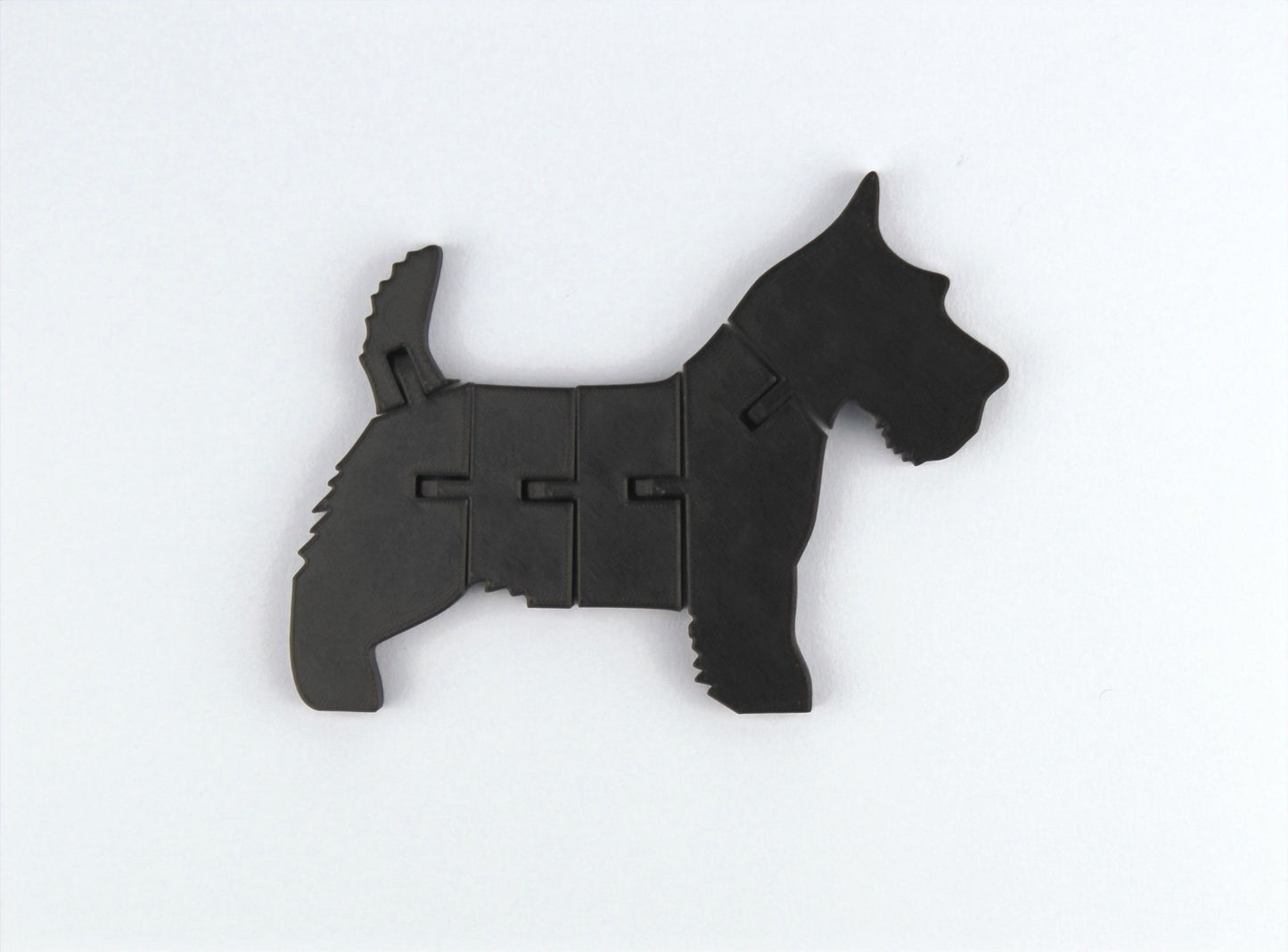 Black 3D Printed Articulated Scottish Terrier