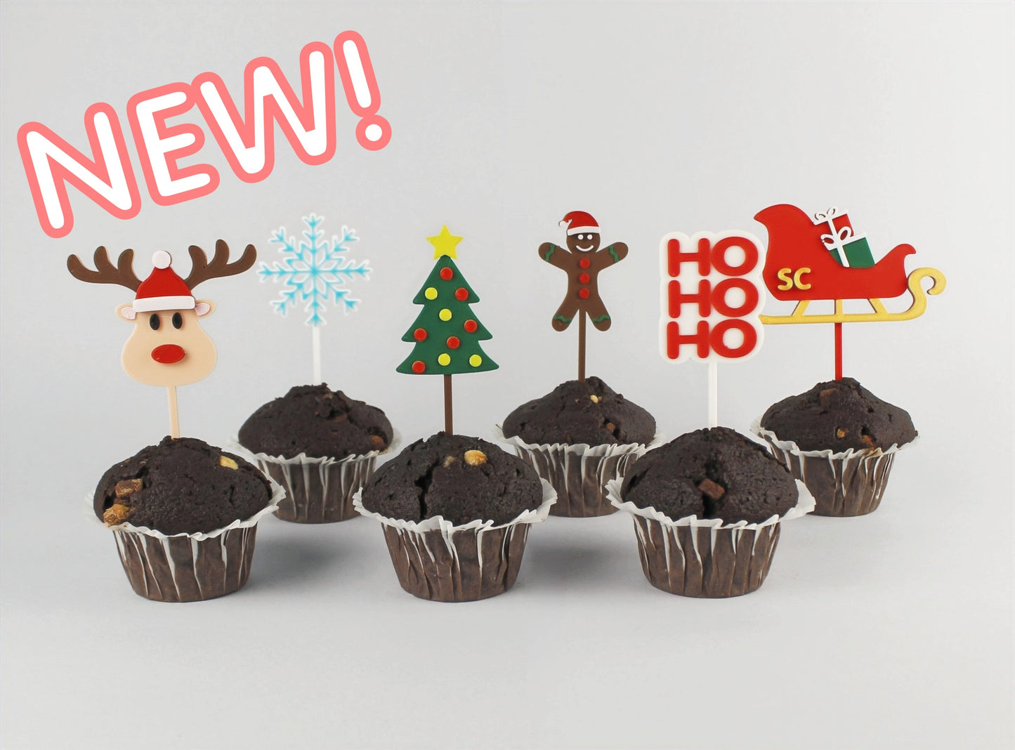 3D Printed Christmas Cupcake Toppers