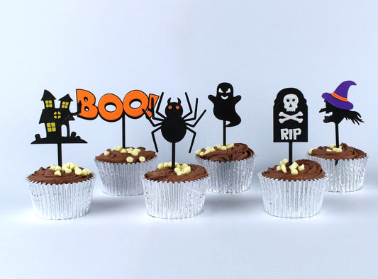 3D Printed Halloween Cupcake Toppers In Different Spooky Designs