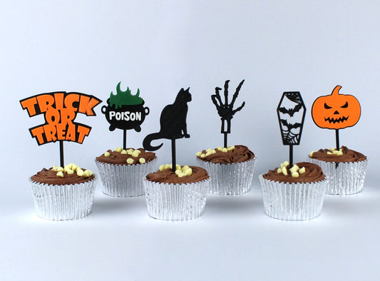 3D Printed Halloween Cupcake Toppers In Different Spooky Designs