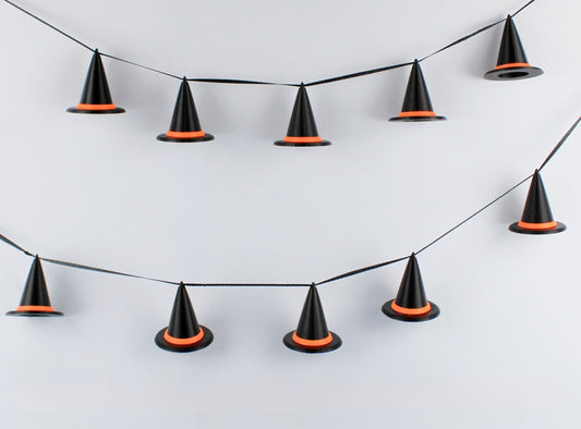 3D Printed Witches' Hats Halloween String Garland