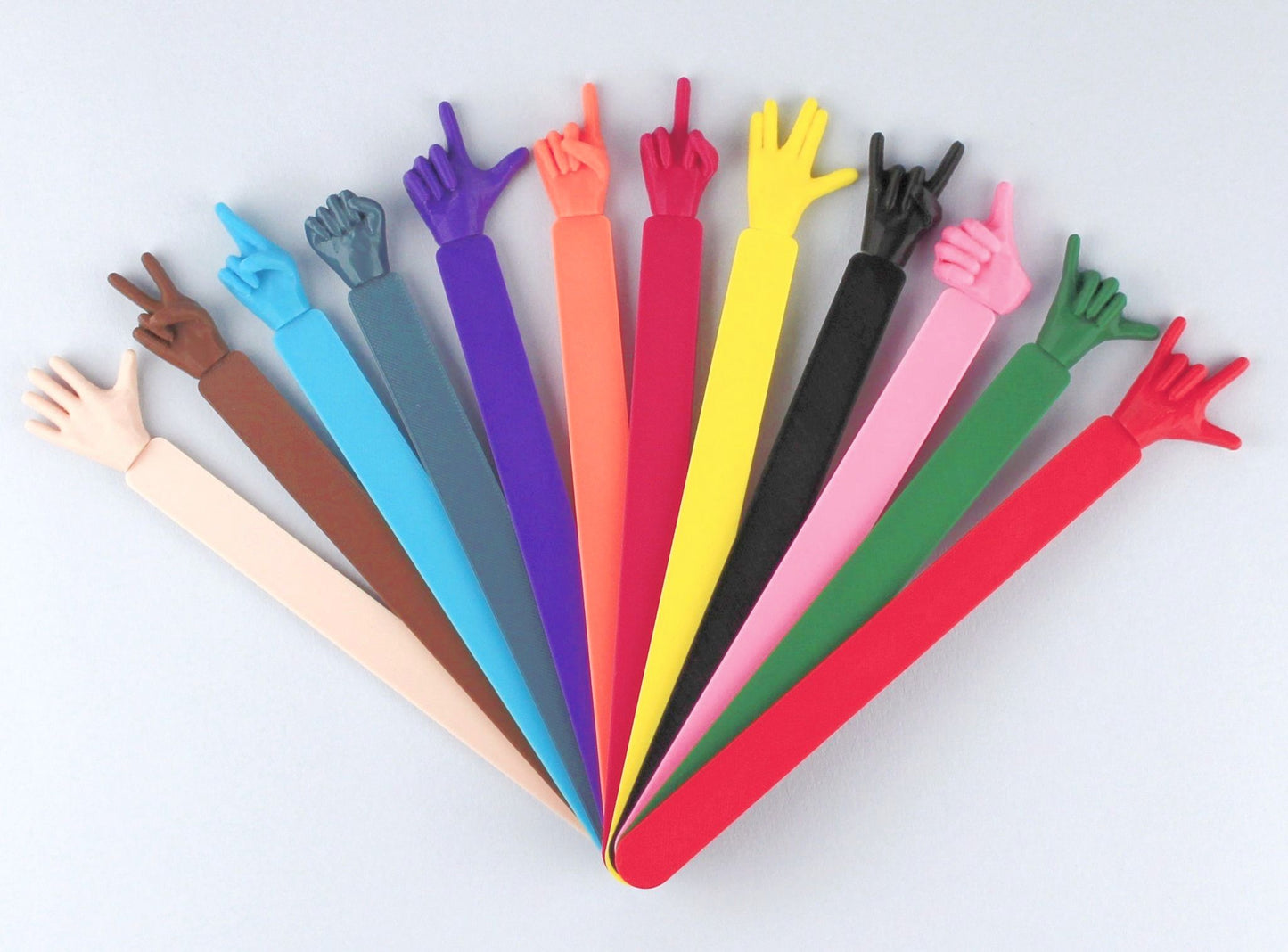 3D Printed Colourful Hand Gestures Bookmarks