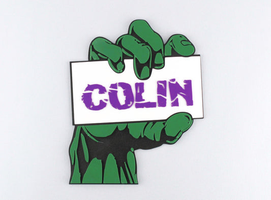 Personalised 3D Printed Hulk Room Sign