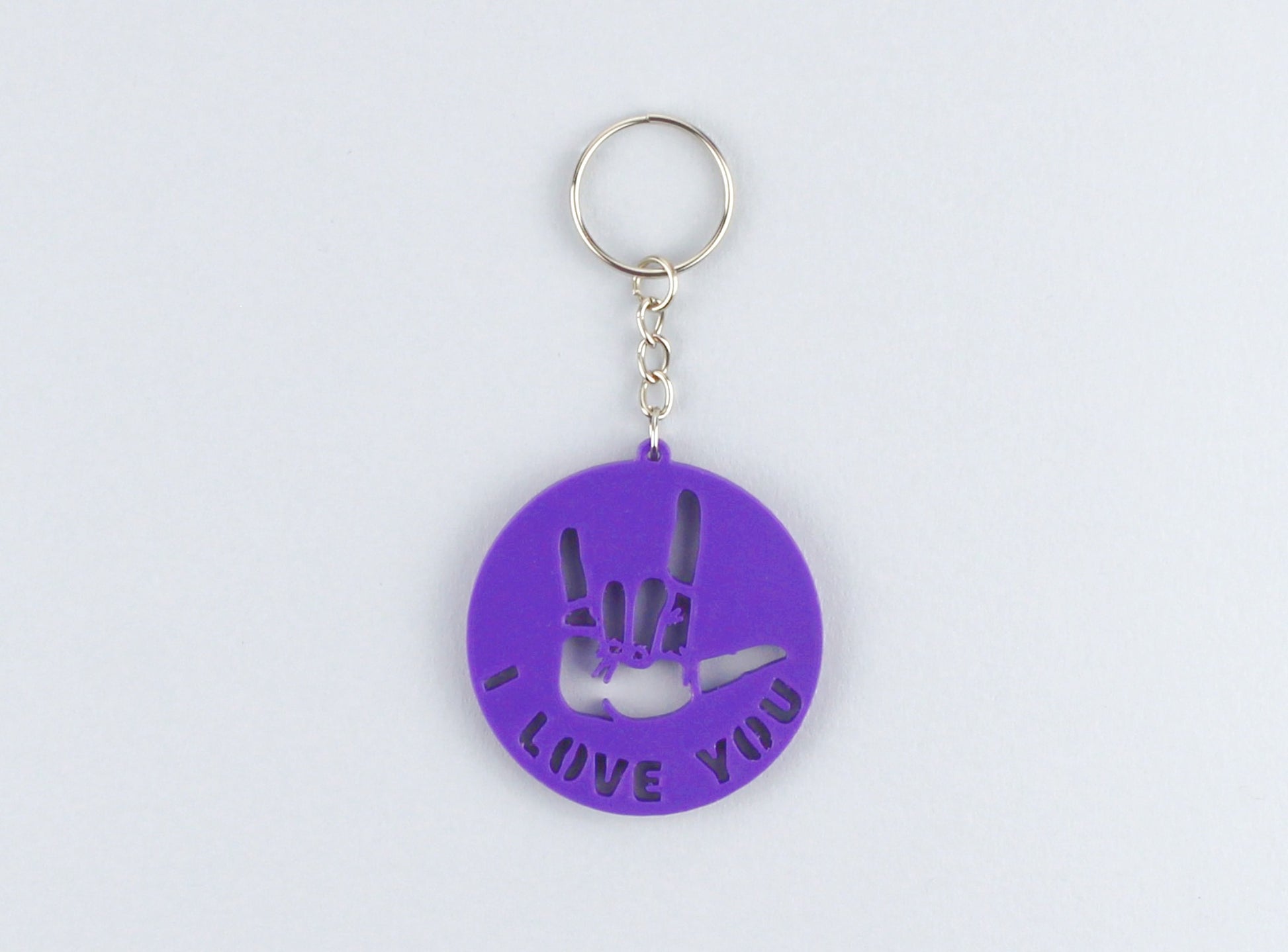 3D Printed I Love You Sign Language Keychain