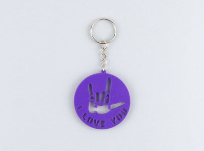 3D Printed I Love You Sign Language Keychain