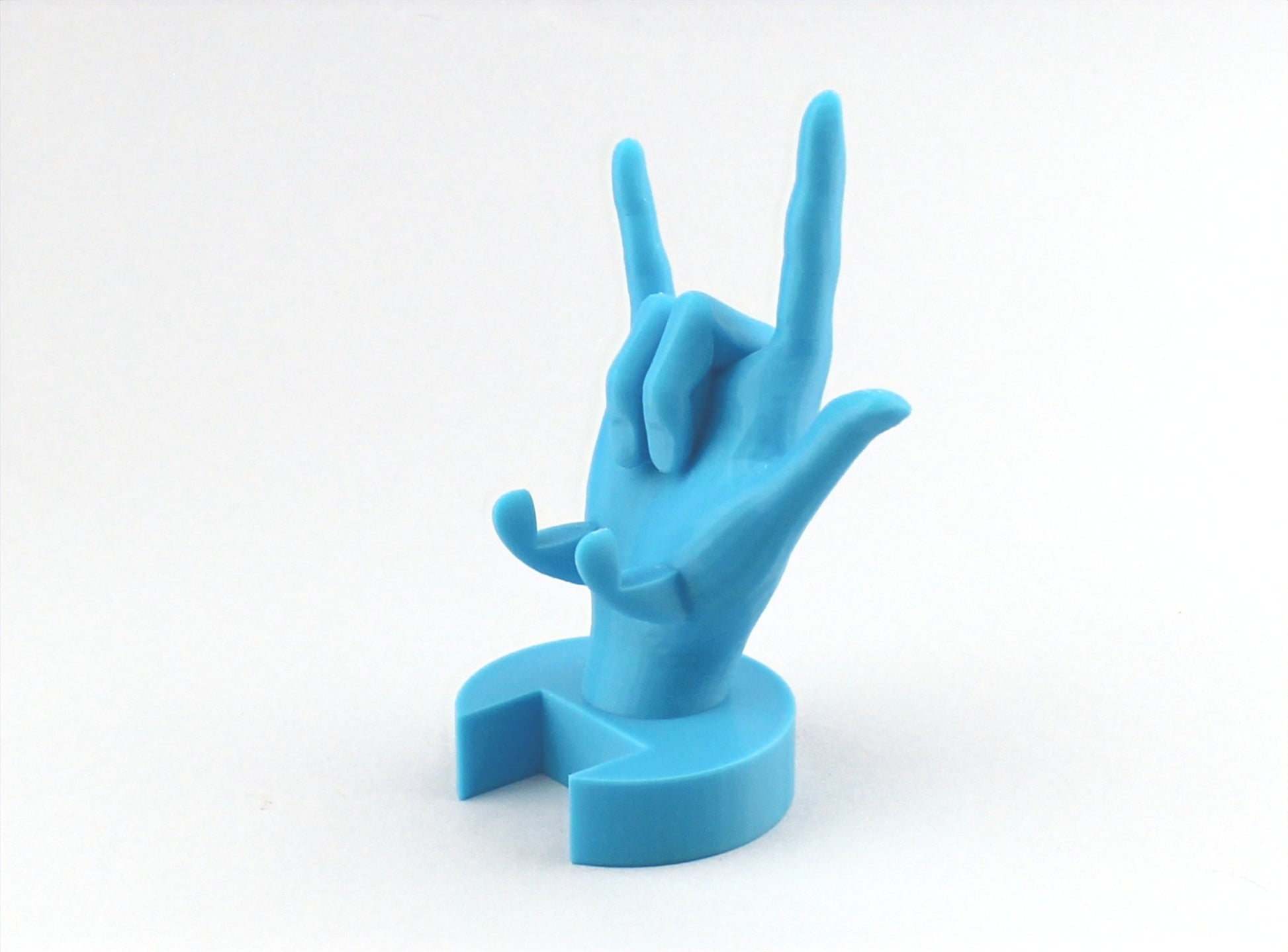 Light blue 3D Printed I Love You Sign Language Phone Holder