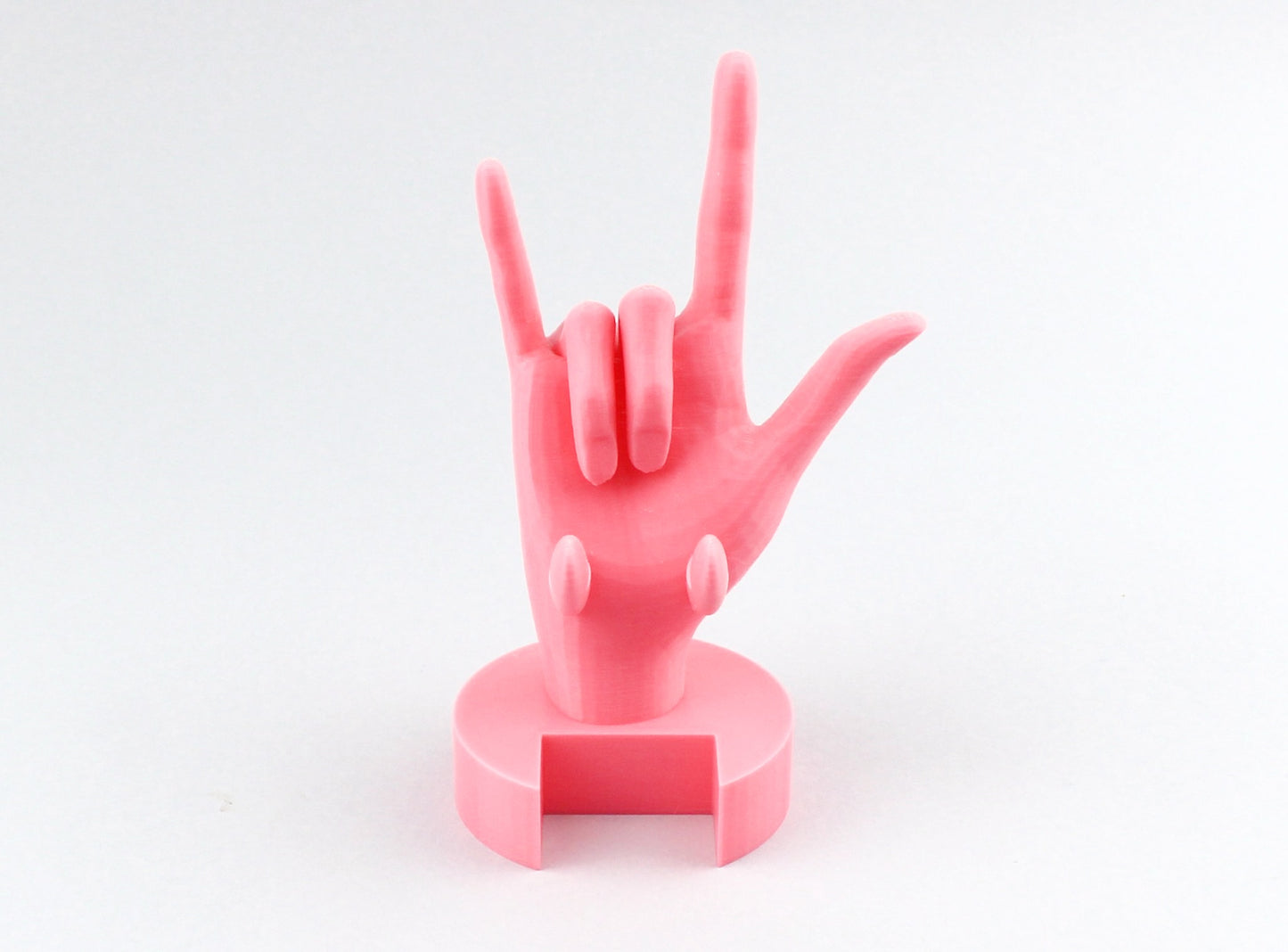 Pink 3D Printed I Love You Sign Language Phone Holder