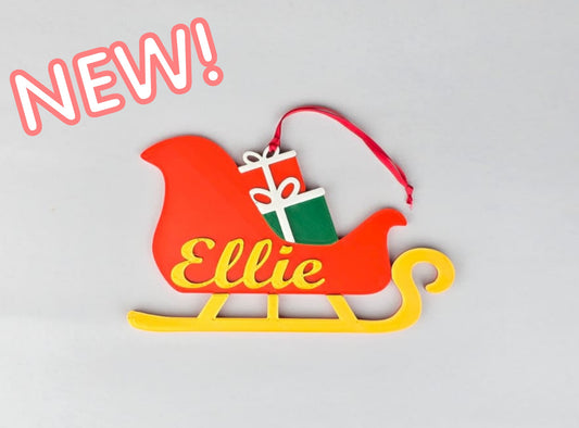 3D Printed Personalised Santa's Sleigh Ornament