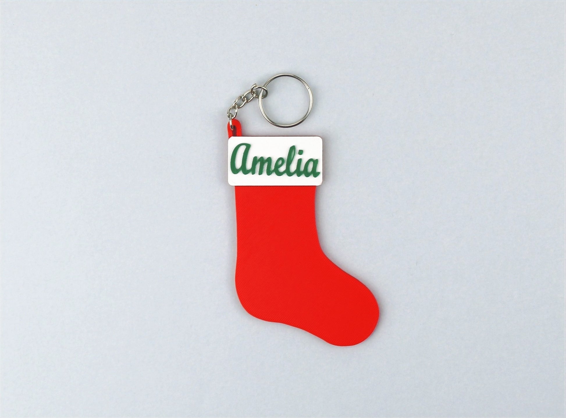 Personalised Stocking Ornament with a Keychain - Amelia