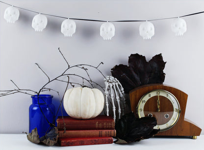 3D Printed Skulls Halloween String Garland