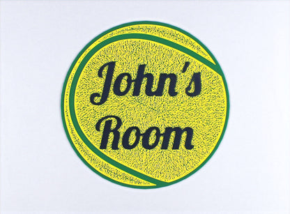 Personalised 3D Printed Tennis Ball Room Sign