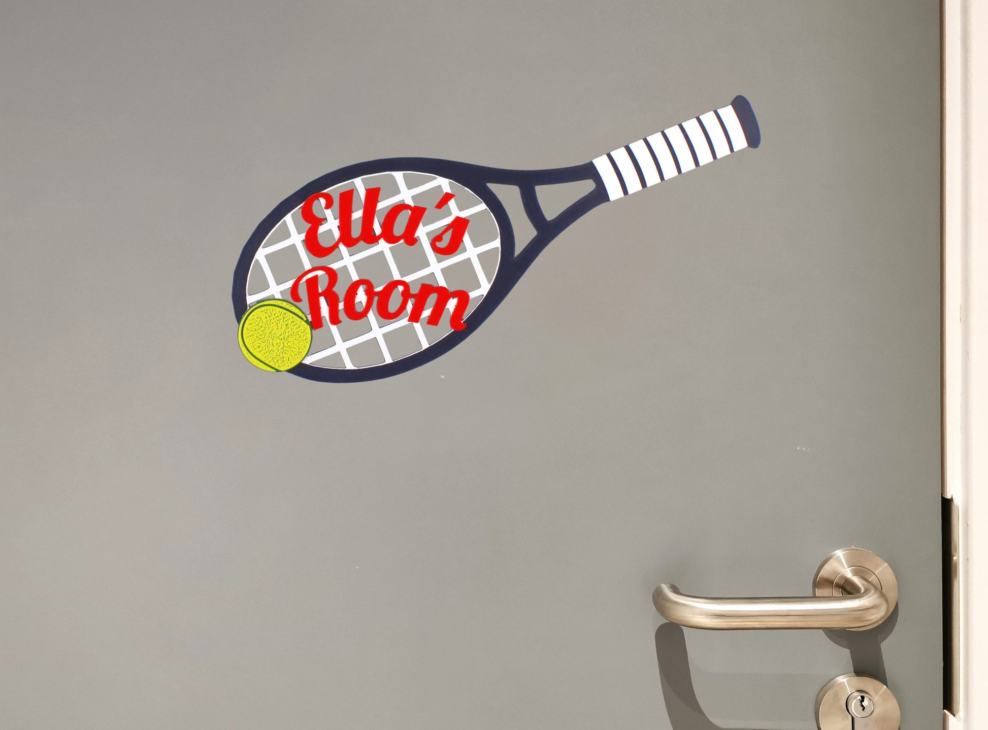 Personalised 3D Printed Tennis Racket Room Sign