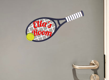 Personalised 3D Printed Tennis Racket Room Sign
