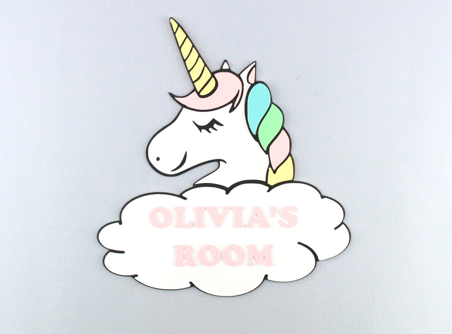 Personalised 3D Printed Unicorn Room Sign