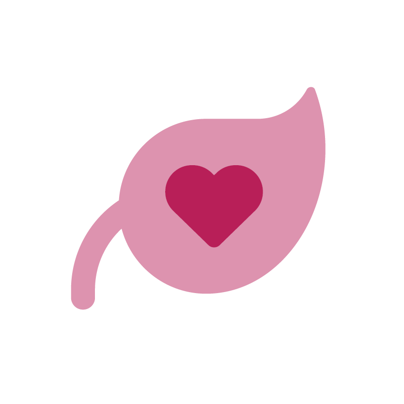 Icon of a leaf with a heart in it