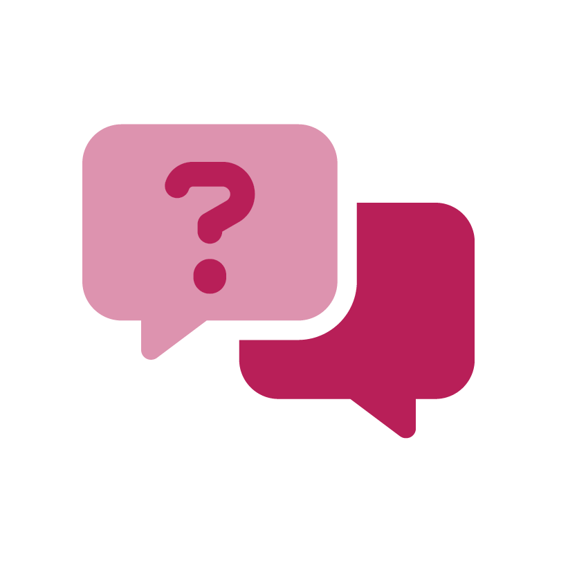 Icon of two squares with a question mark