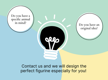 An illustration of a light bulb and a caption inviting the customers to get in touch if they have an idea for the product they want