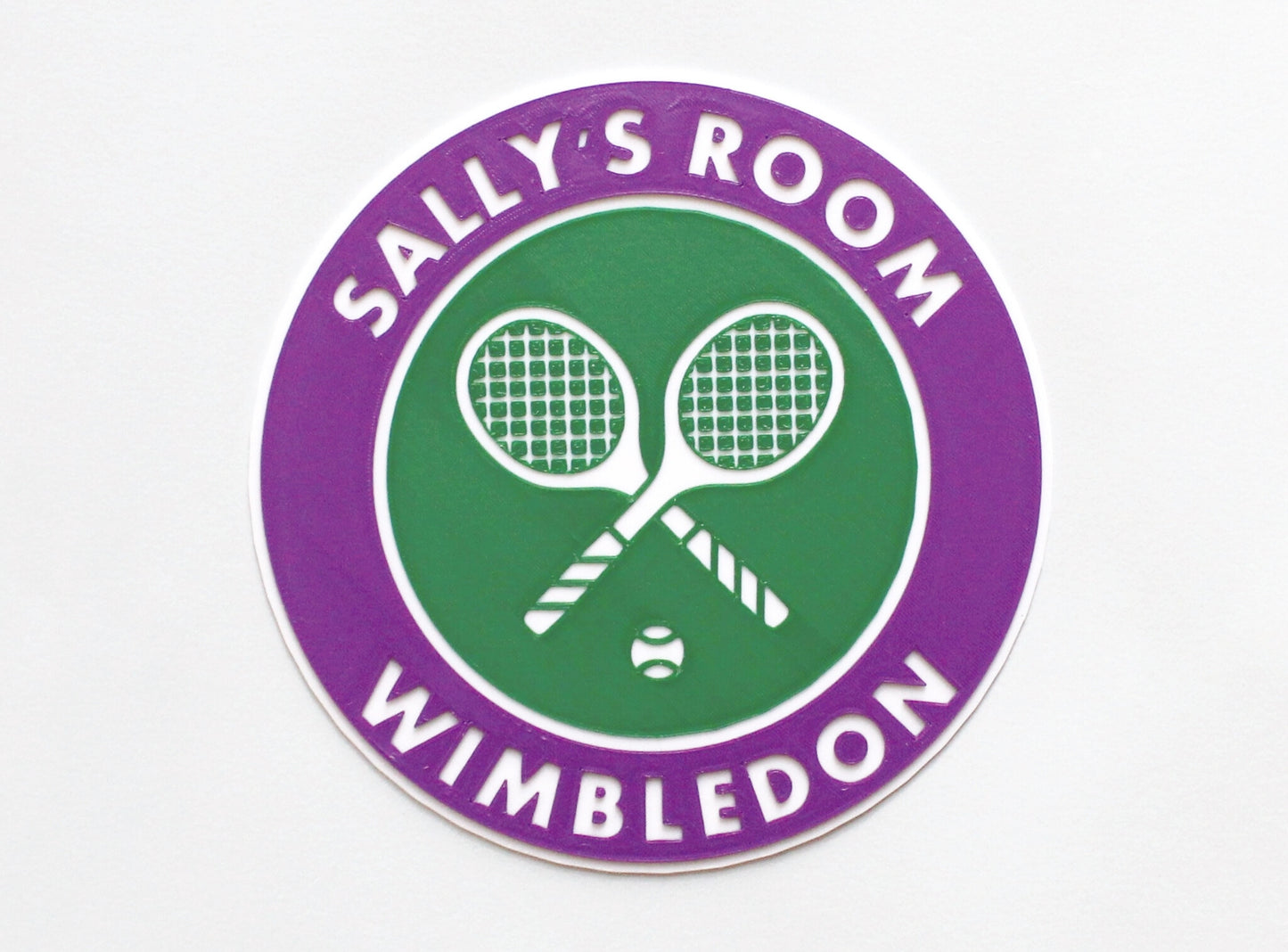 Personalised 3D Printed Wimbledon Room Sign