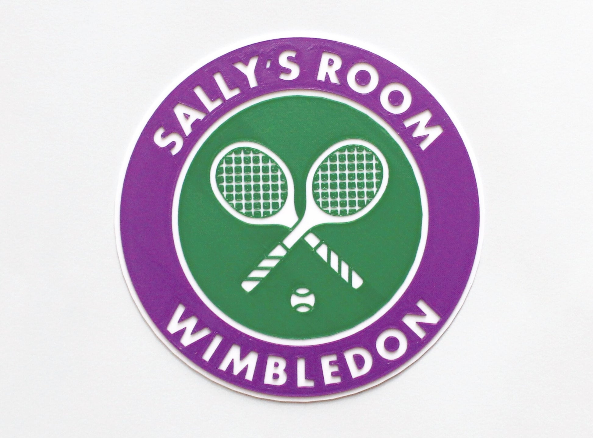 Personalised 3D Printed Wimbledon Room Sign