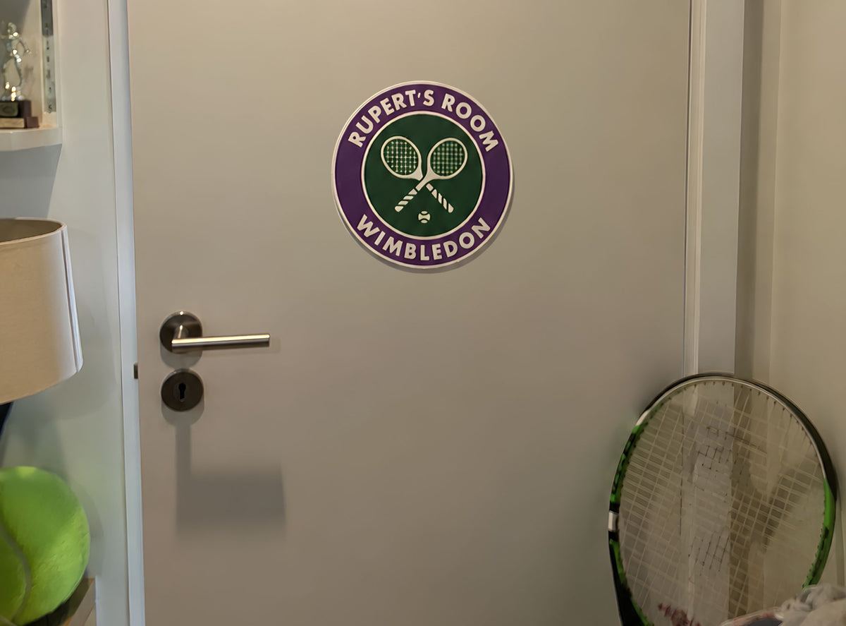Personalised 3D Printed Wimbledon Room Sign
