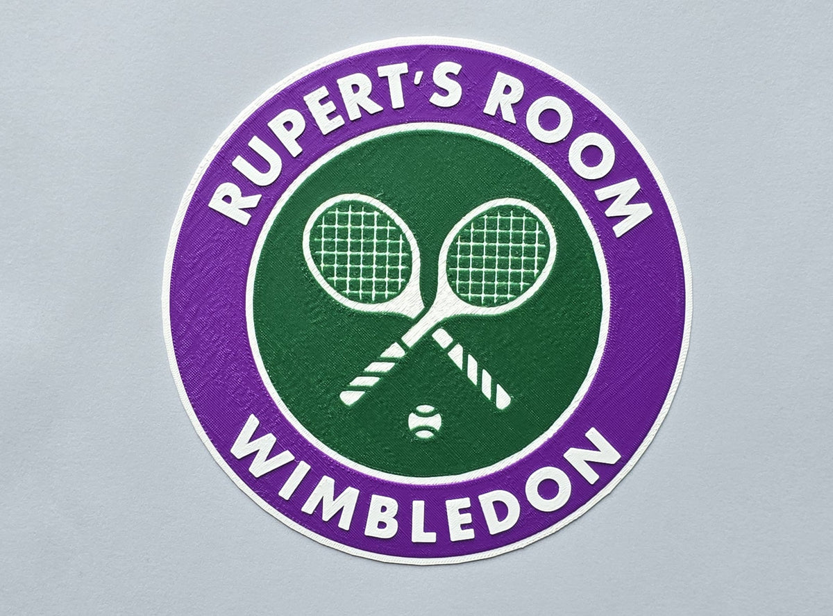 Personalised 3D Printed Wimbledon Room Sign