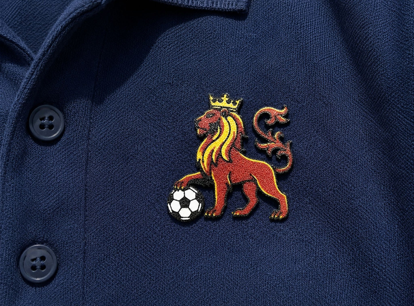 Scotland Lion Rampant Lapel Pin on a Navy Blue Shirt